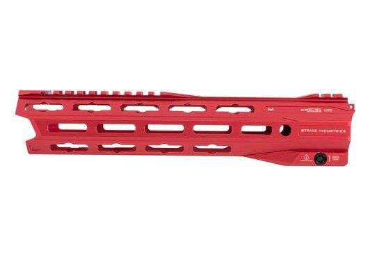 Strike Industries Gridlok LITE 11-inch Complete Handguard in Red has a one-piece design